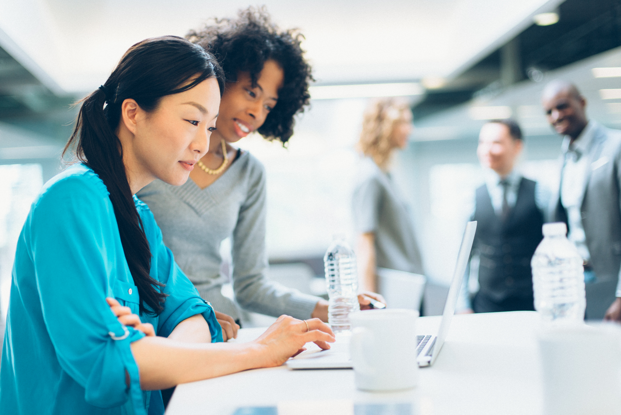 Woman working with technology