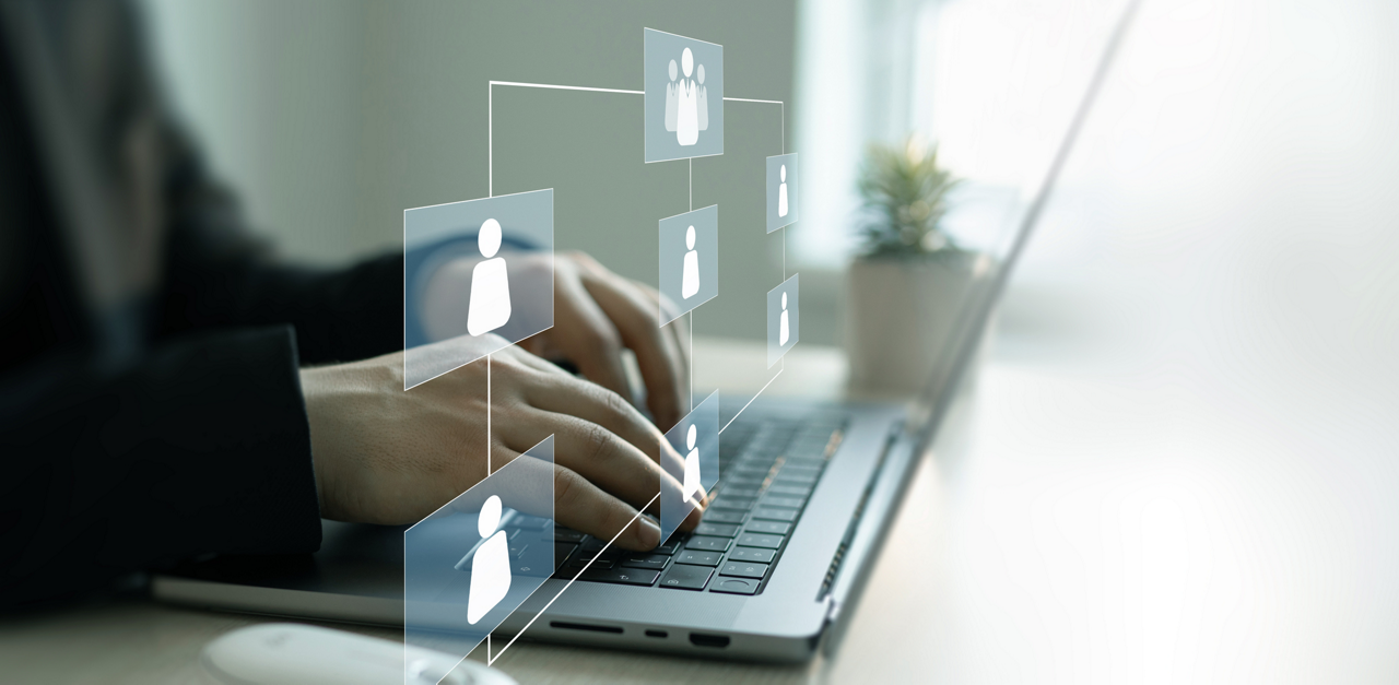 Business employee hierarchy structure.Workflow automation process with flowchart.Order or subordination between business team members