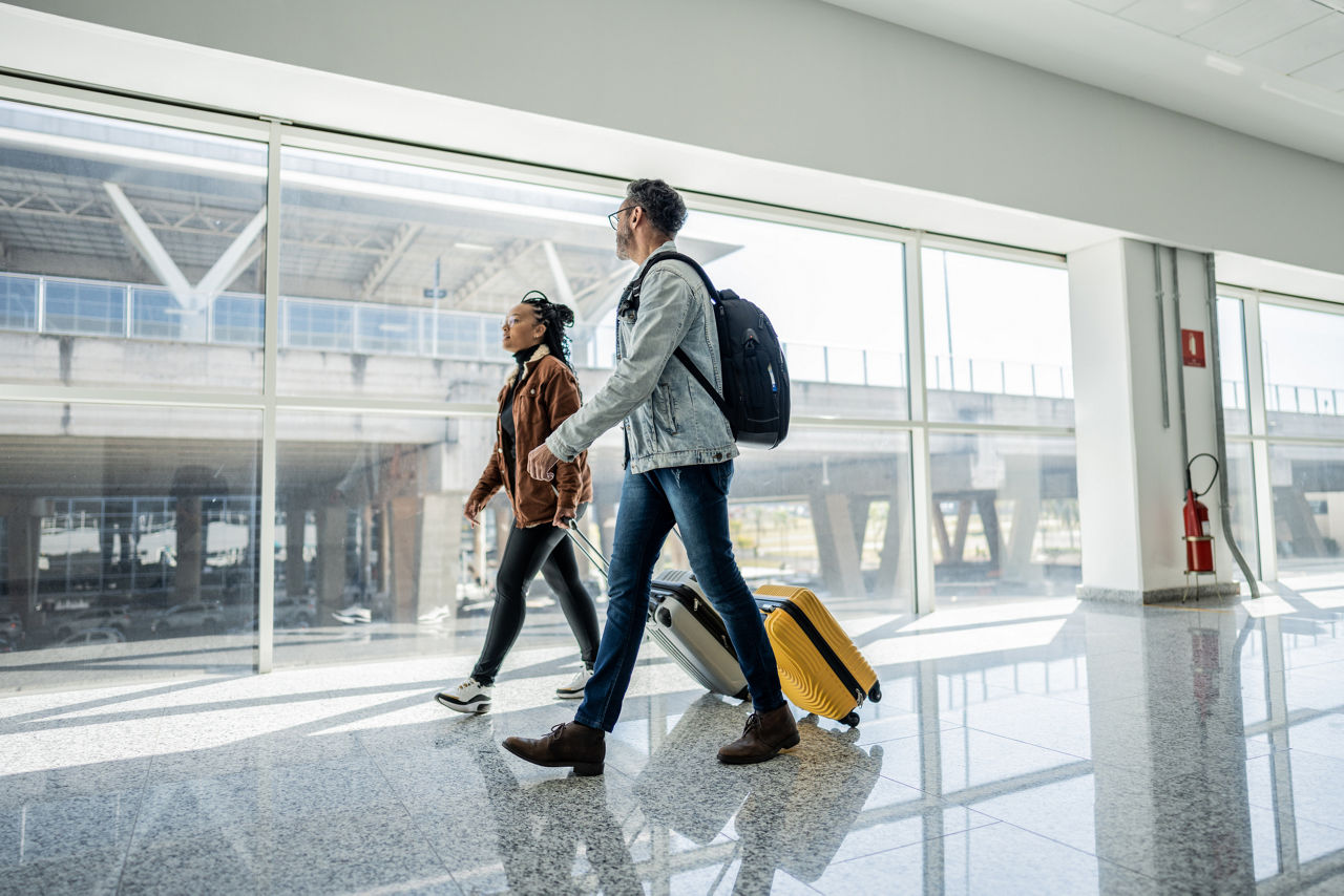 travelers in the airport