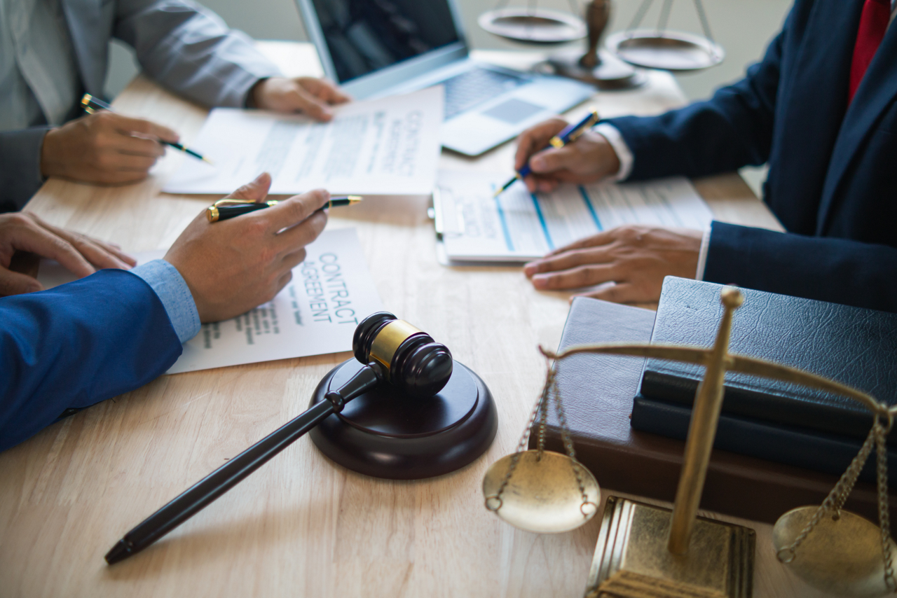 A judge gavel is prepared in the courtroom to be used to give a signal when the verdict is read after the trial is completed. Concept judge gavel is prepared to symbolize the decision in a court case.