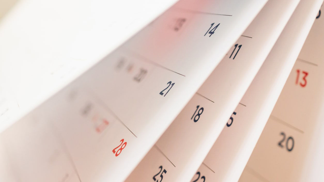 A close up image of a calendar.