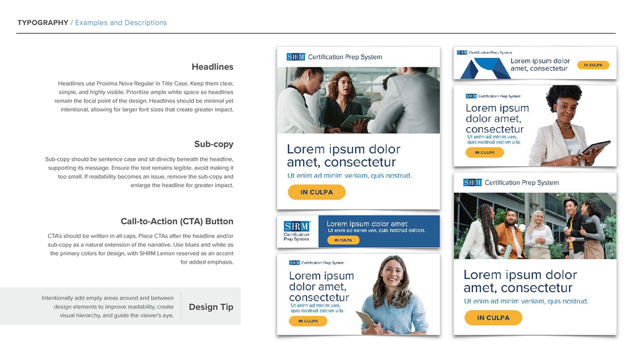 SHRM Certification Prep System and Certification Prep+ Typography 