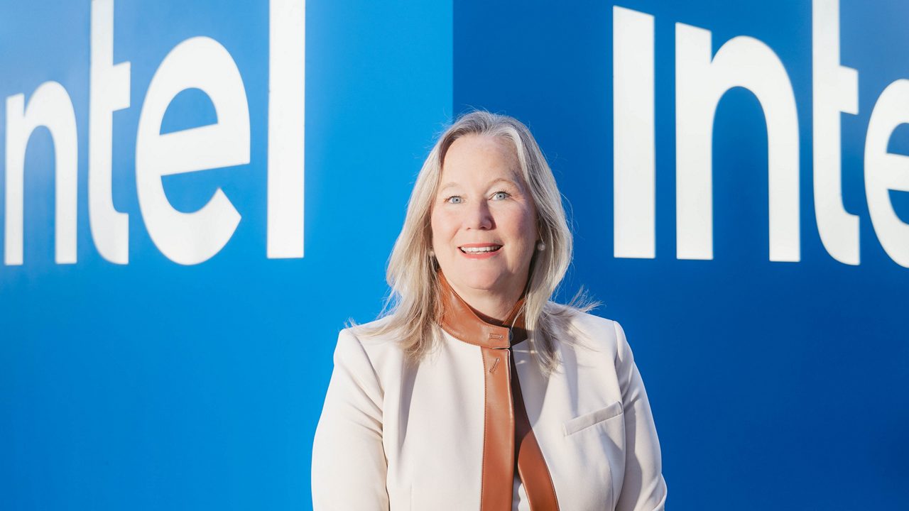 Christy Pambianchi in front of Intel