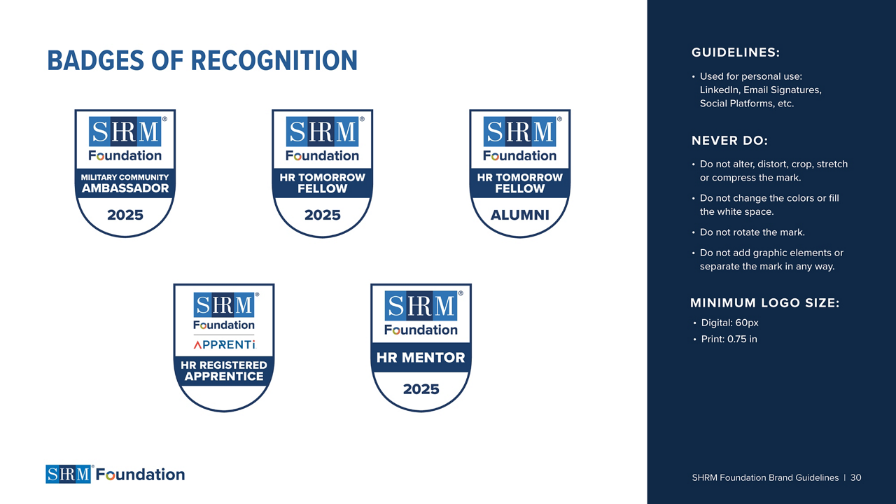 SHRM Foundation Badges Of Recognition