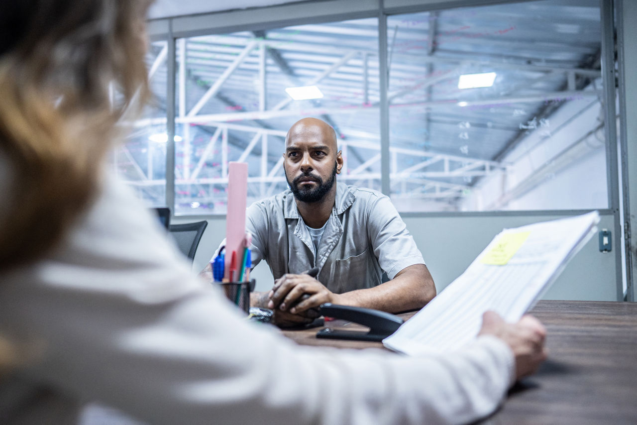 man being reprimanded