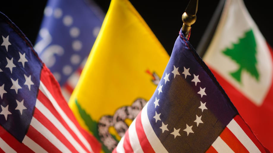 Flags of the united states, canada, and lebanon.