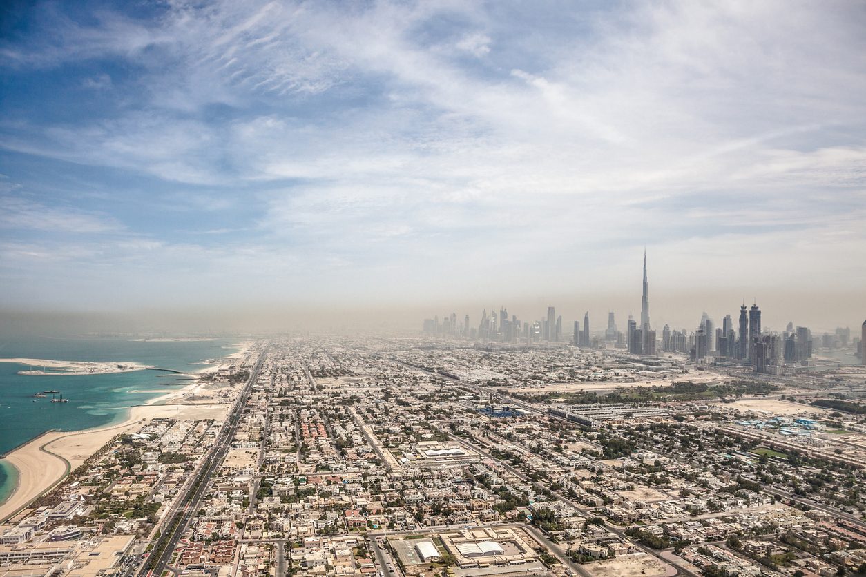 Dubai skyline from a distance