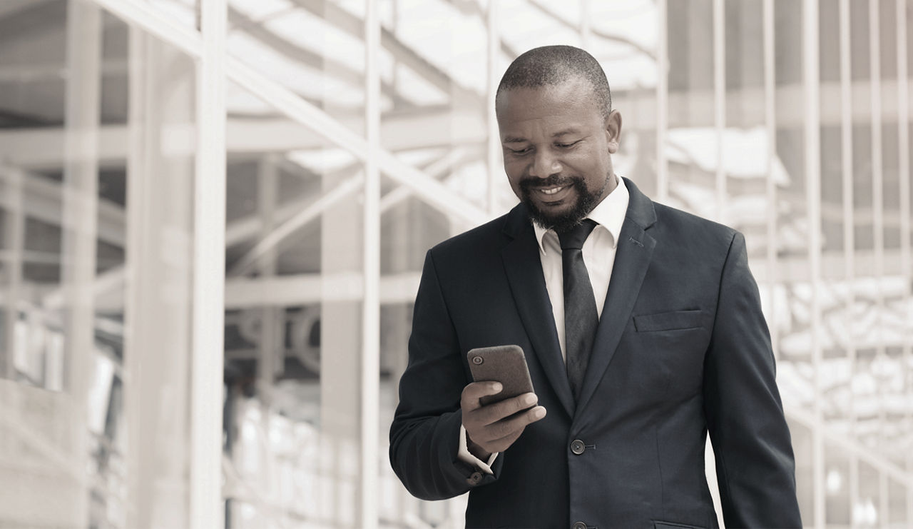 A professional on his cellphone.