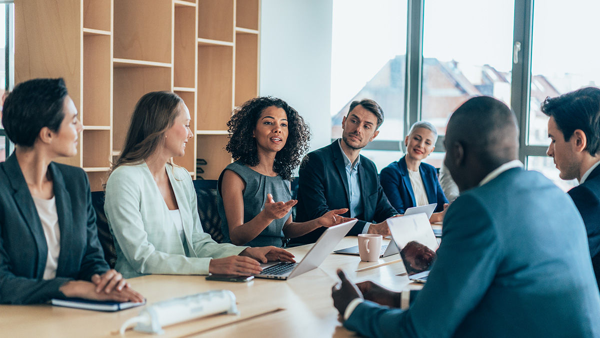 Business workers in a conference room