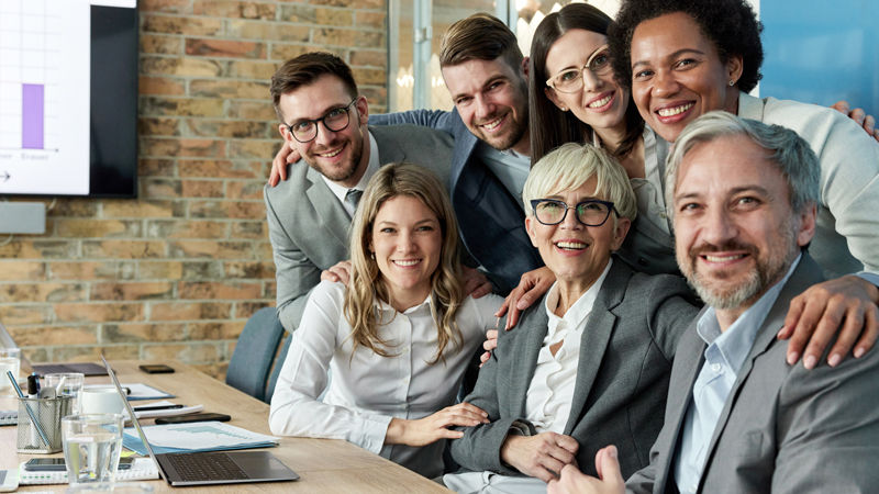 Group of people smiling