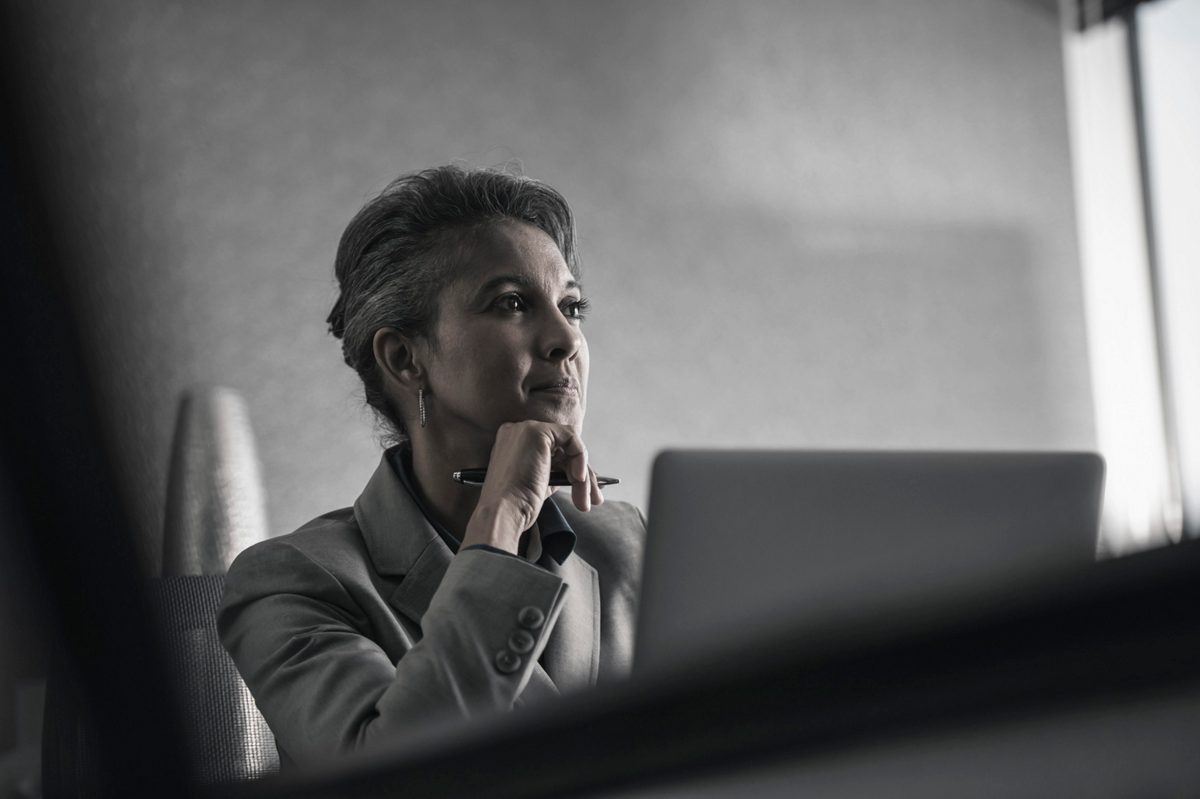 A women executive in a meeting