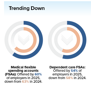 graphic showing the percentage of employers offering a flexible spending account