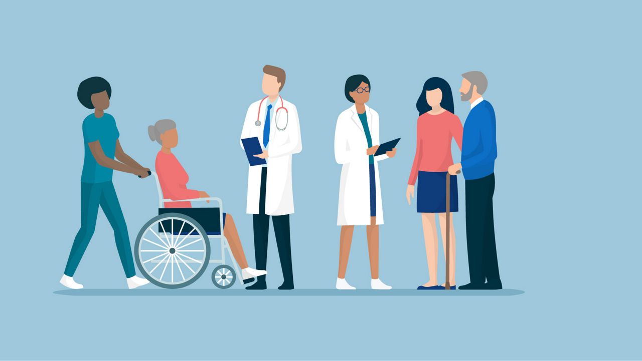 People visit doctors for various illnesses and disabilities.