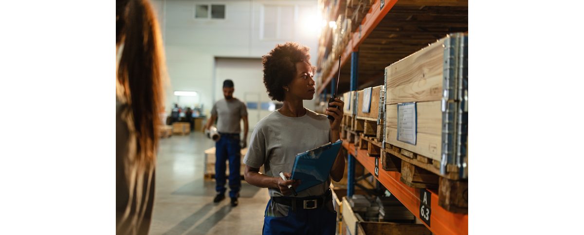 Two warehouse workers.