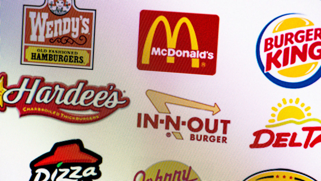 Mcdonald's logo on the wall.