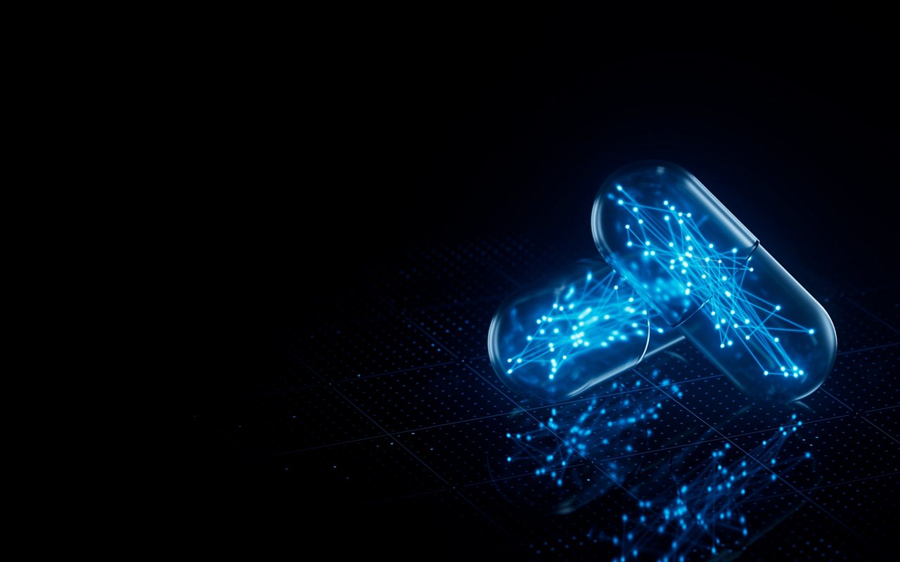 worker in a hard hat wearing futuristic protective glasses