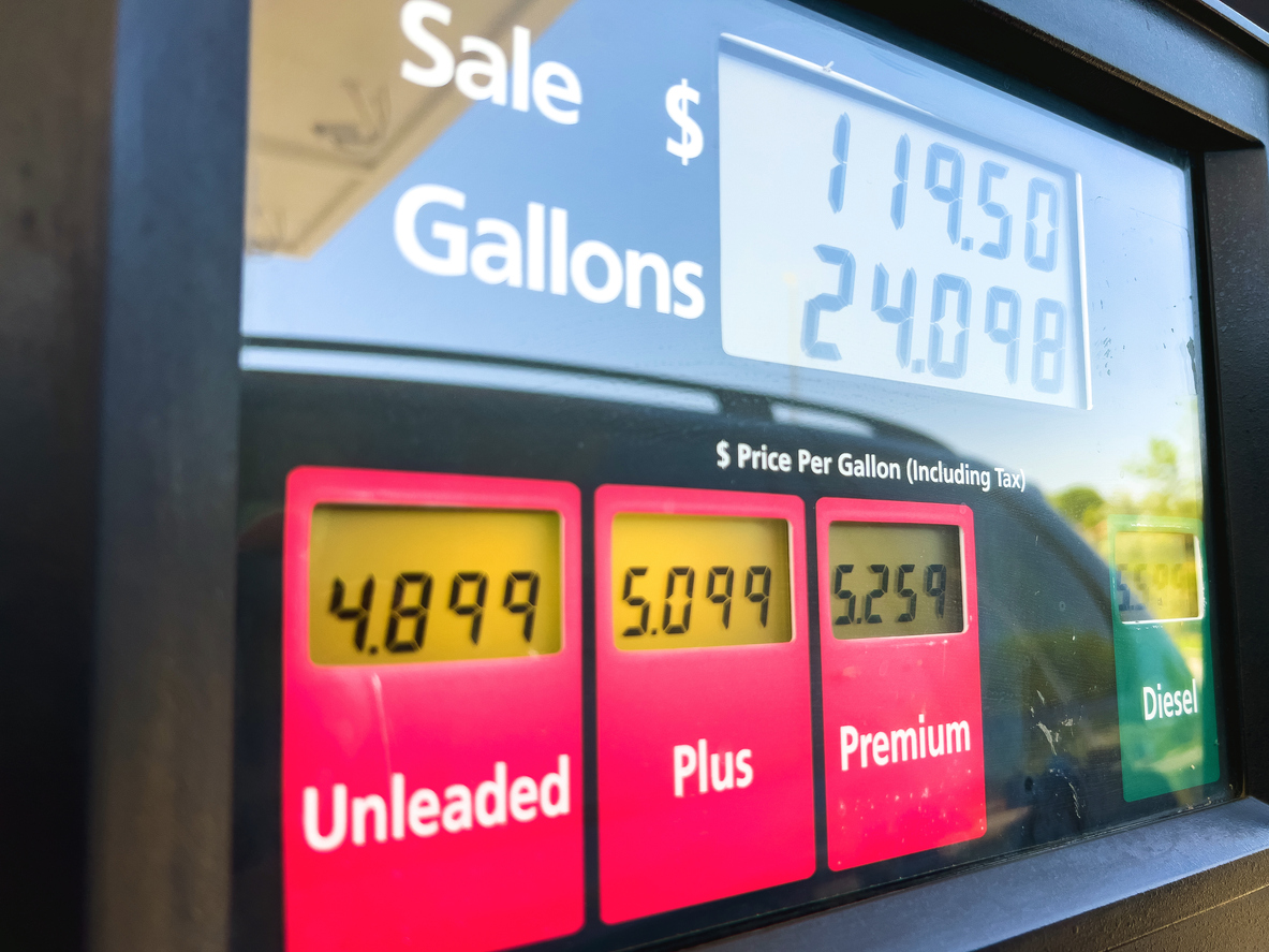 picture of gasoline pump and prices