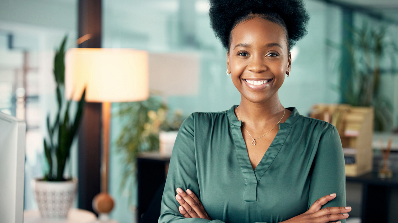 Happy Female Worker