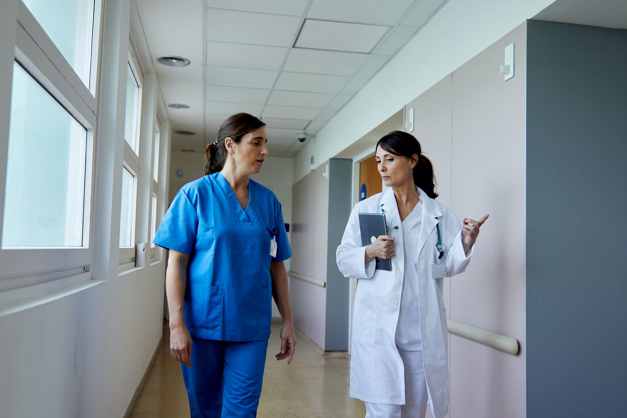 Hospital health care and medicine.