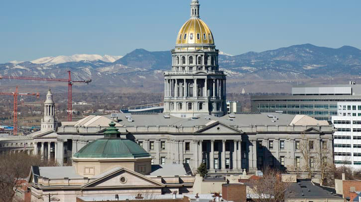 A view of the capitol building in denver, colorado.