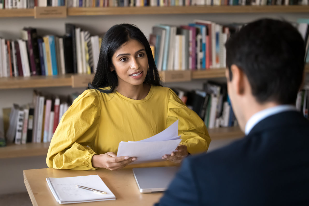 indian woman job interview