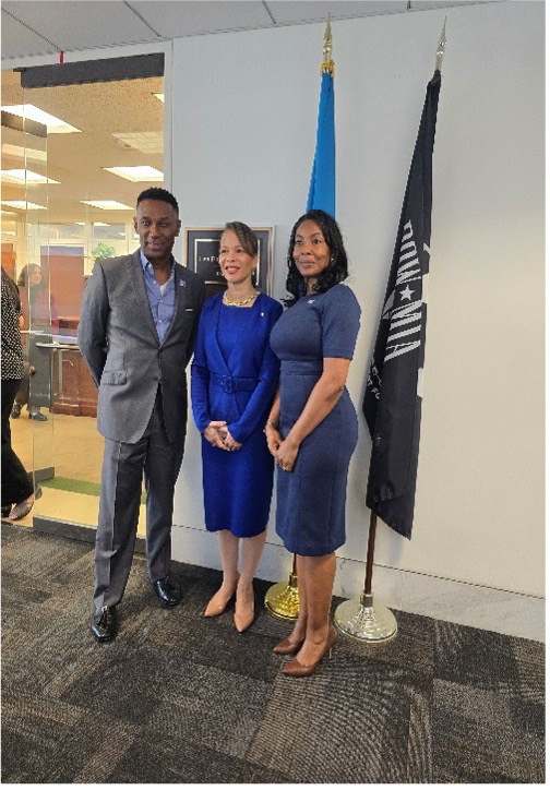 Johnny C. Taylor, Jr. and Emily M. Dickens and U.S. Labor Secretary Lori Chavez-DeRemer