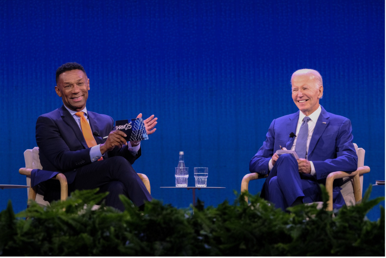 Johnny C. Taylor, Jr. and Joe Biden sit down talk