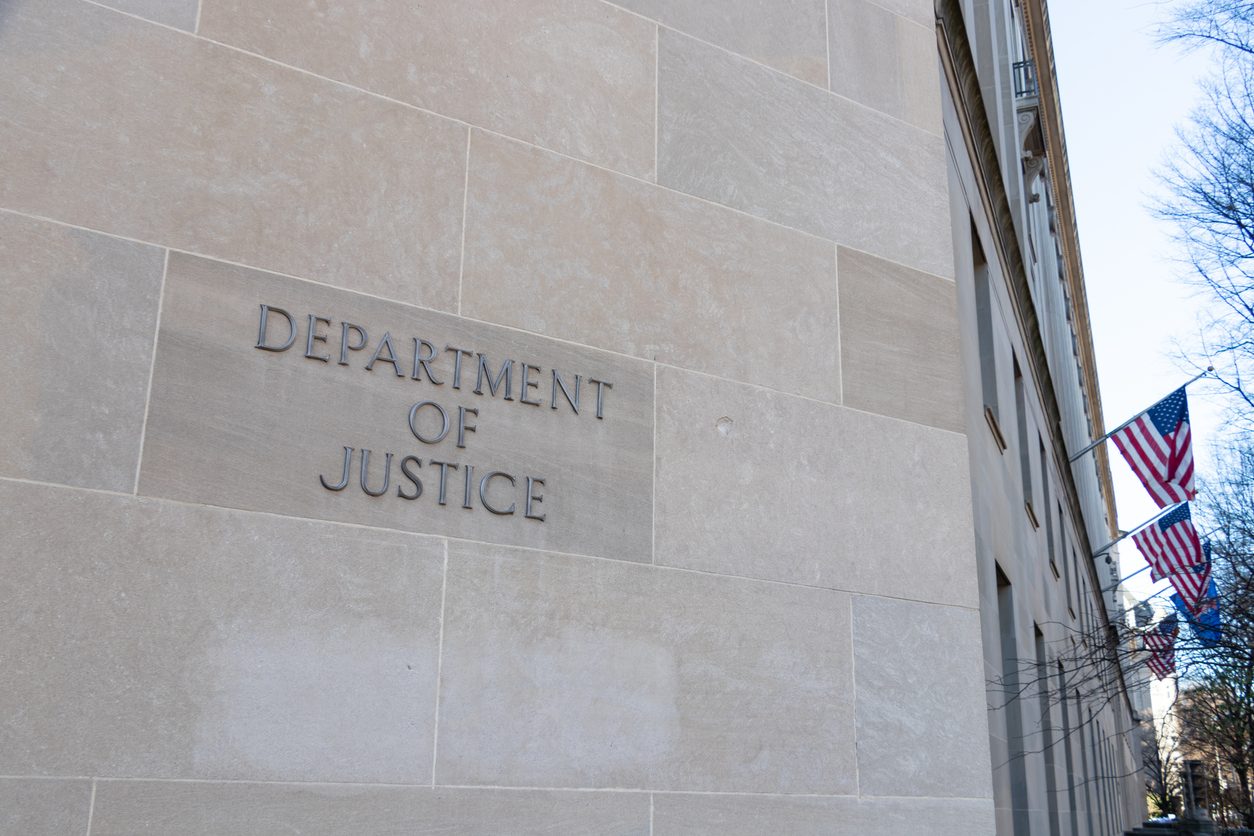 U.S. Department of Justice building.