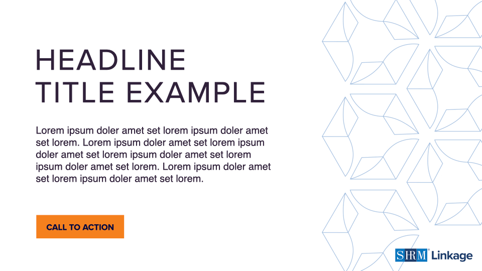 SHRM Linkage Institute Headline Title Example