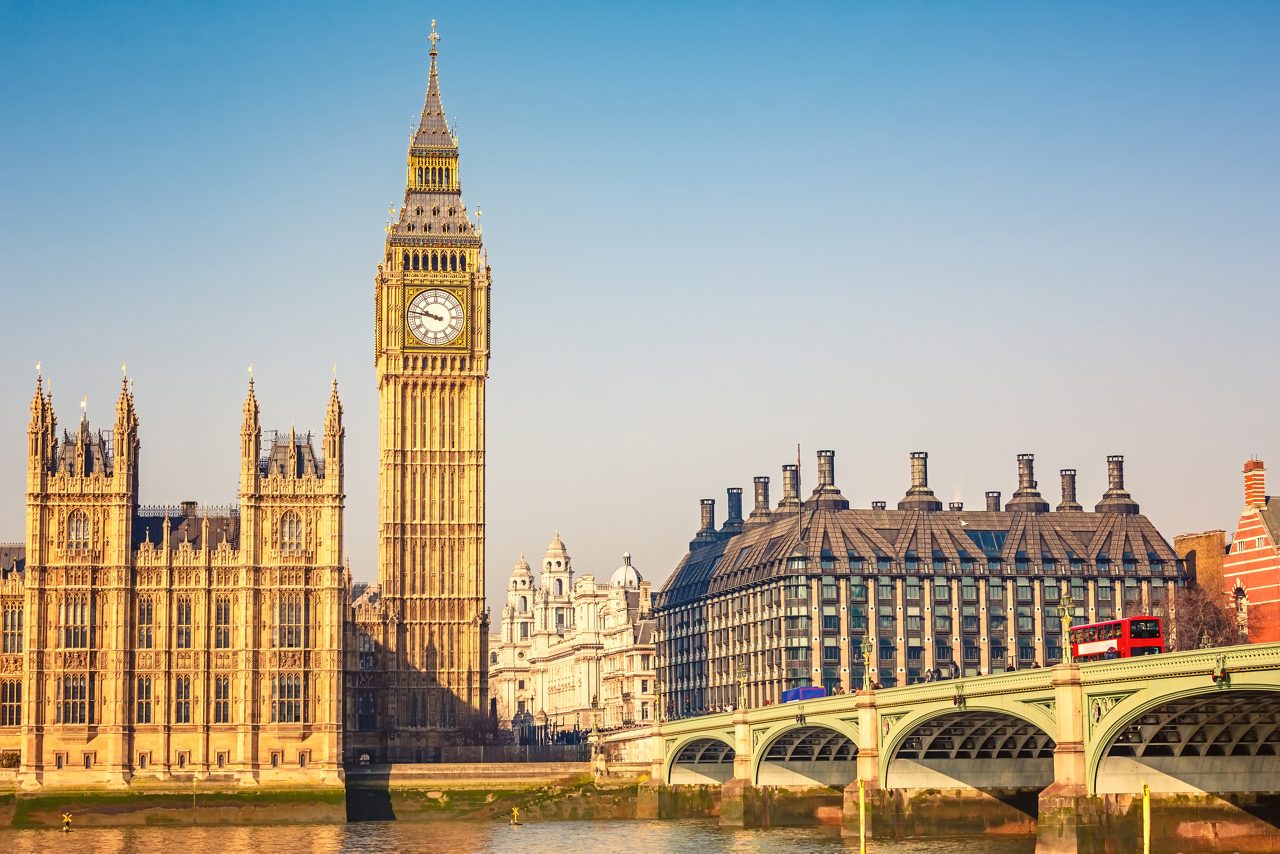 London's Houses of Parliament and Big Ben.