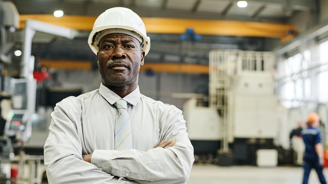 Male Worker in Hard Hat