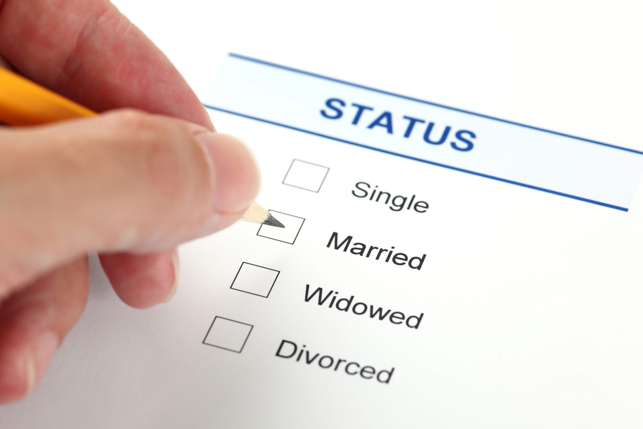 marital status form with checkboxes