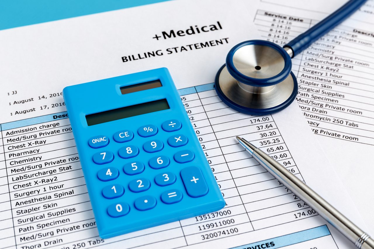 medical bill and calculator