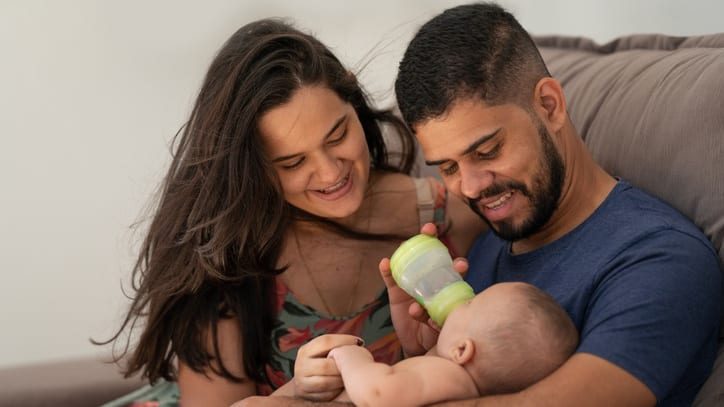 Parents with their baby.