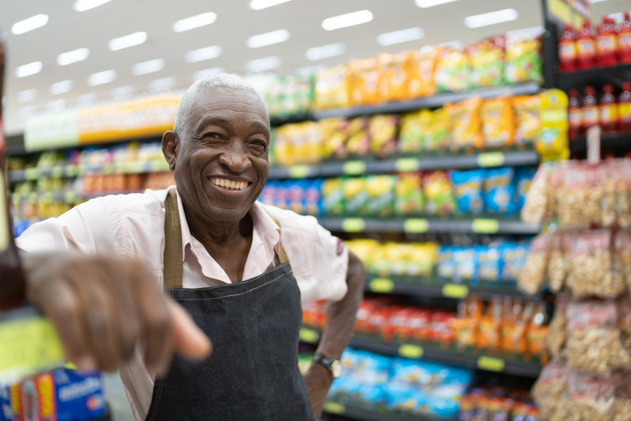 older man grocery store