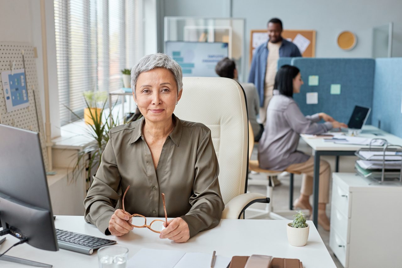 older woman office