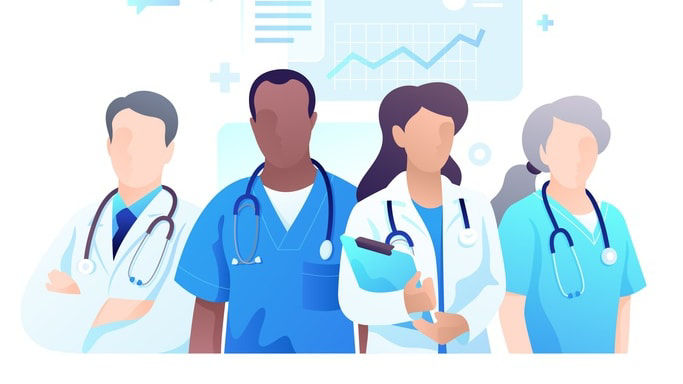 A group of doctors standing next to each other.