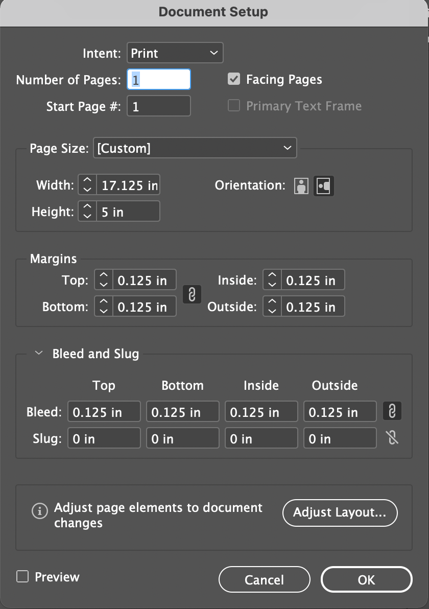 Document Setup