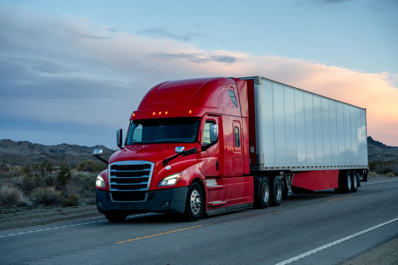 Big-rig truck on the road