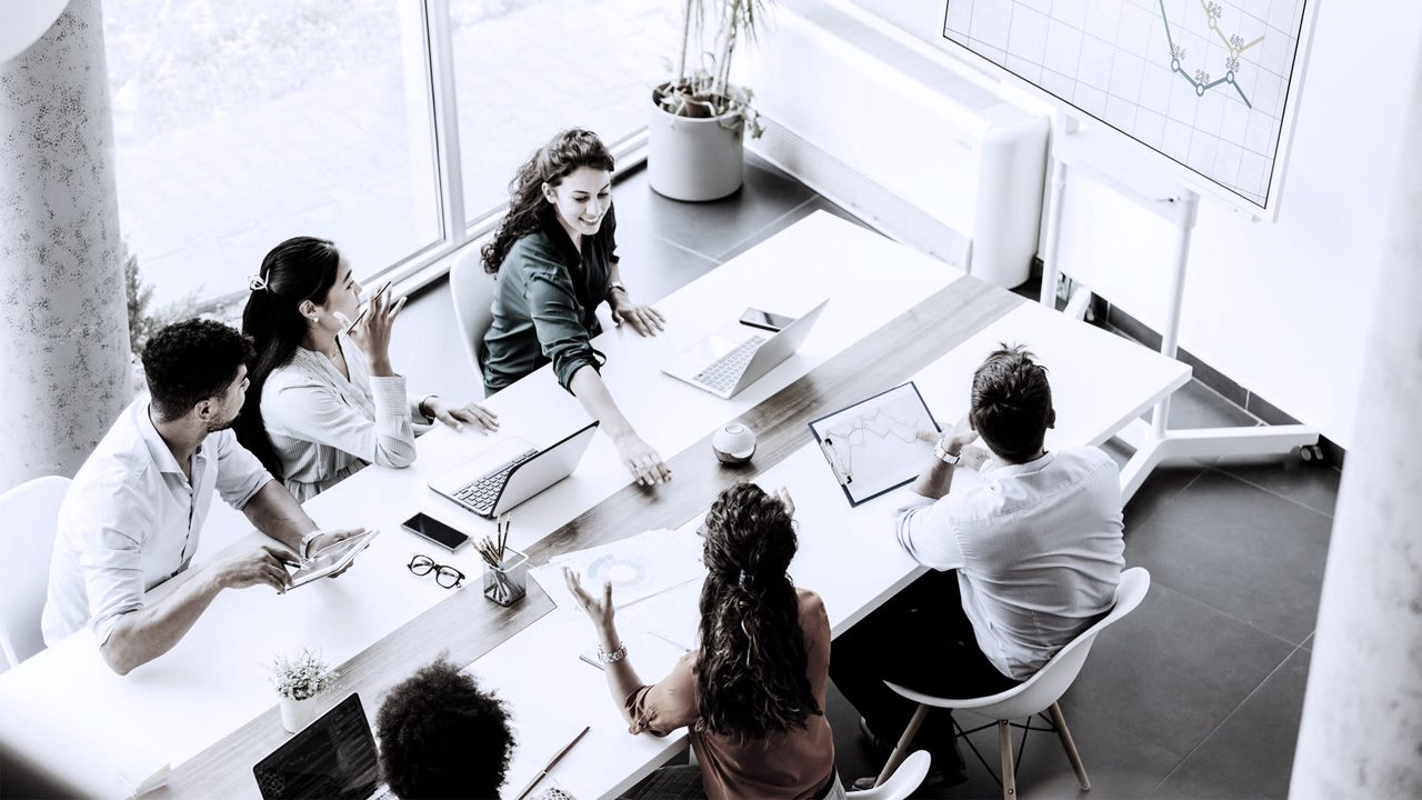 A conference room full of Gen Z employees.