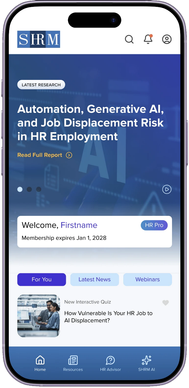 SHRM Mobile App Screenshot