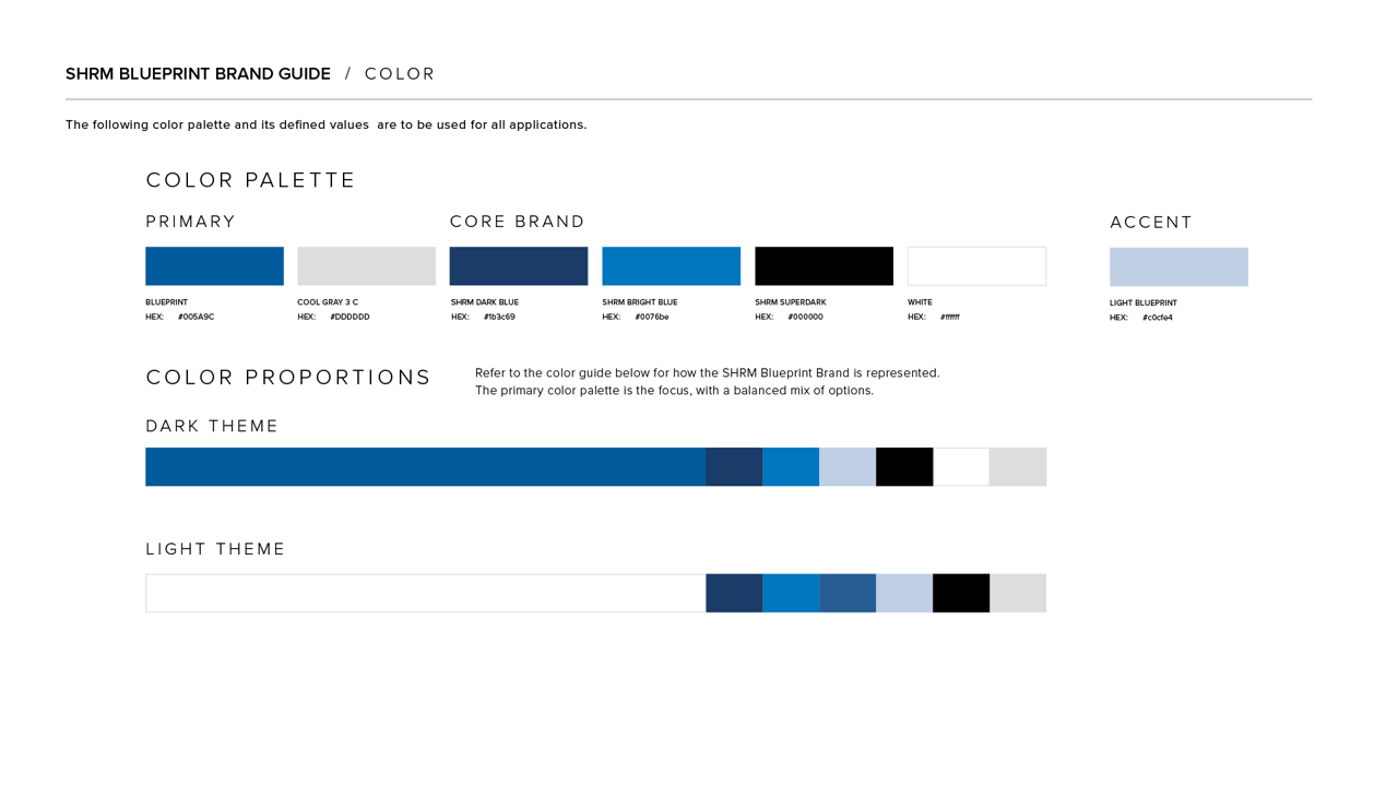 SHRM BLUEPRINT Color Palette