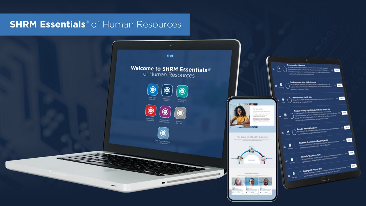 SHRM Essentials Product on devices