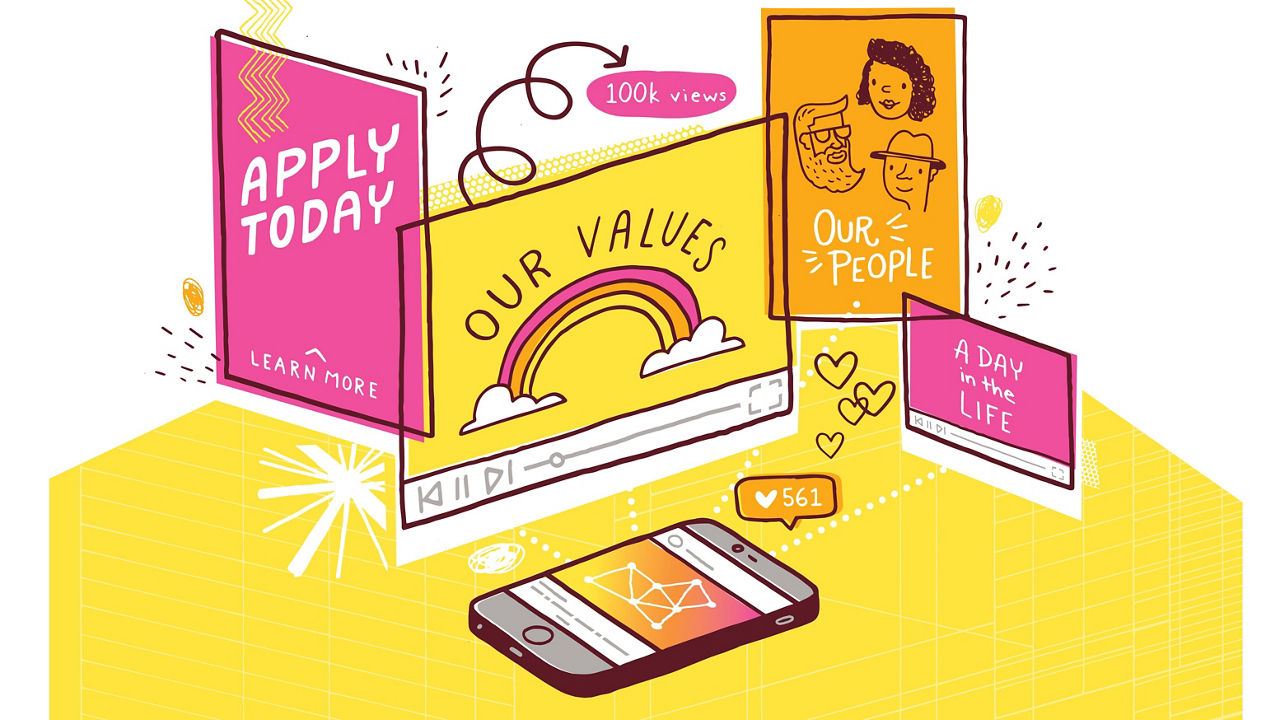 An illustration of a phone and a tablet with the words apply today.