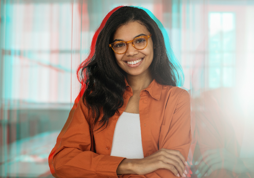 Smiling college student