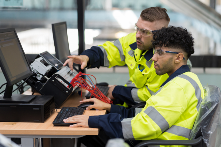 Workers working at their desk