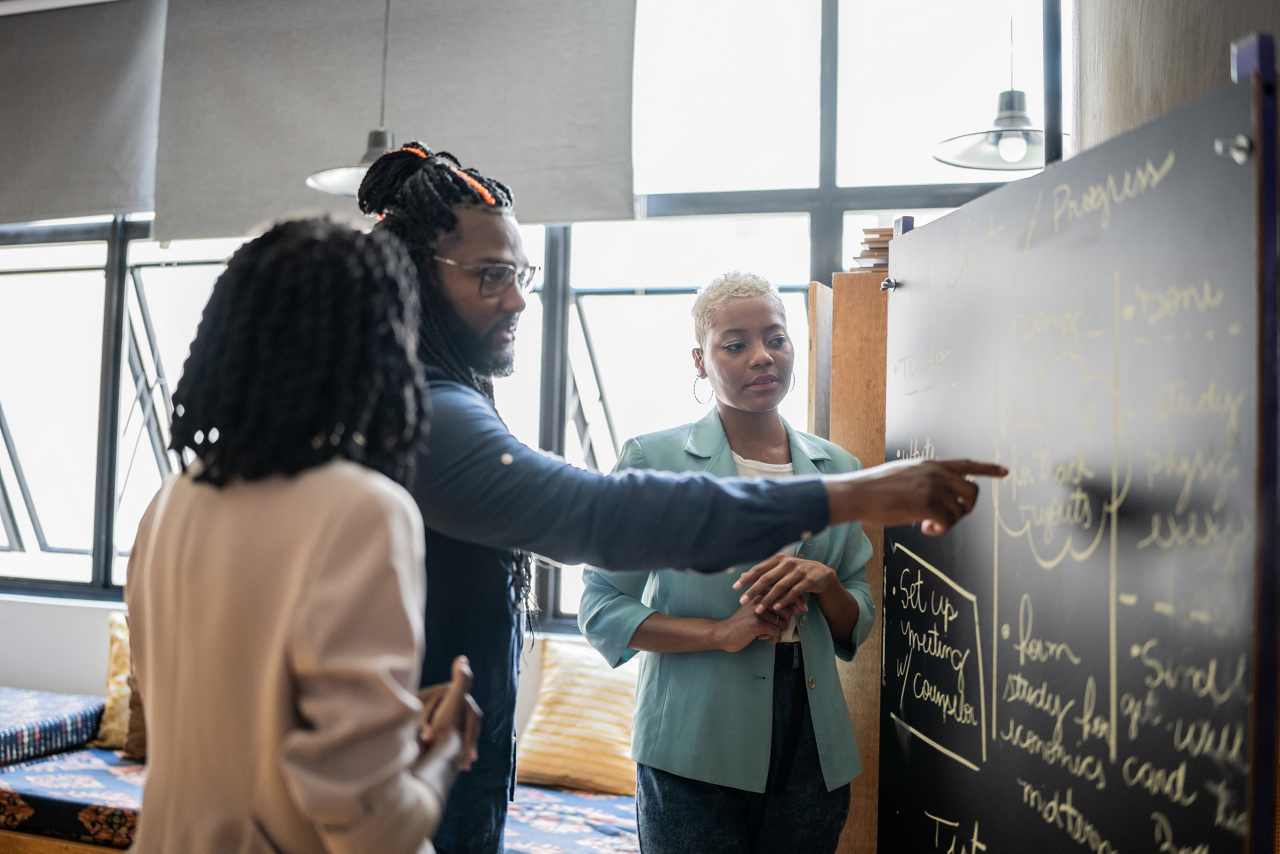 Colleagues having a meeting at work
