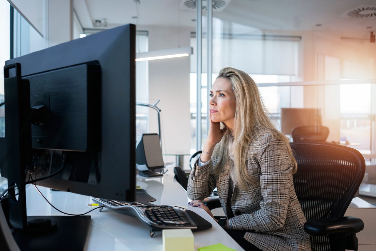 woman working in office