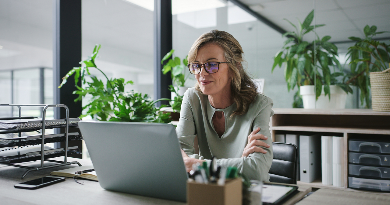 woman smiling office