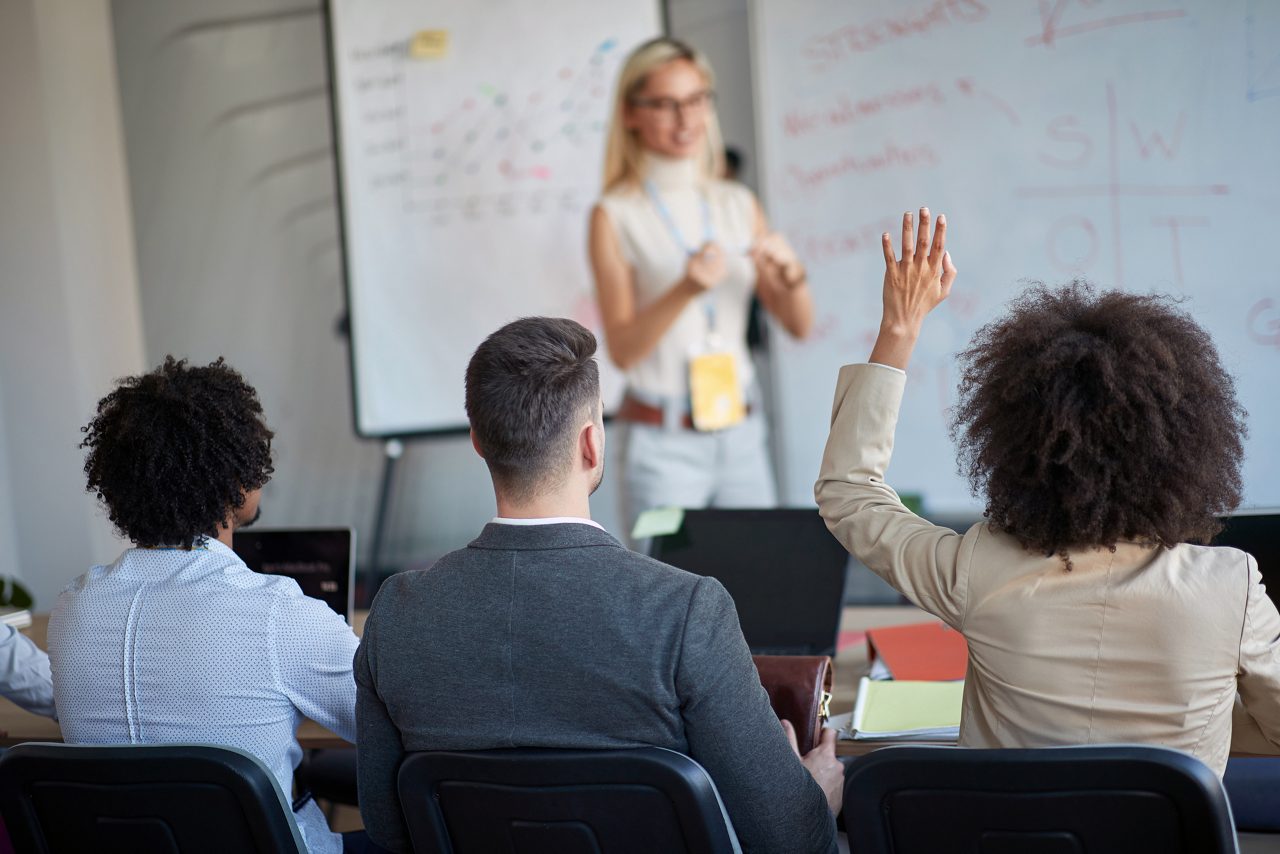 woman instructing in classroom